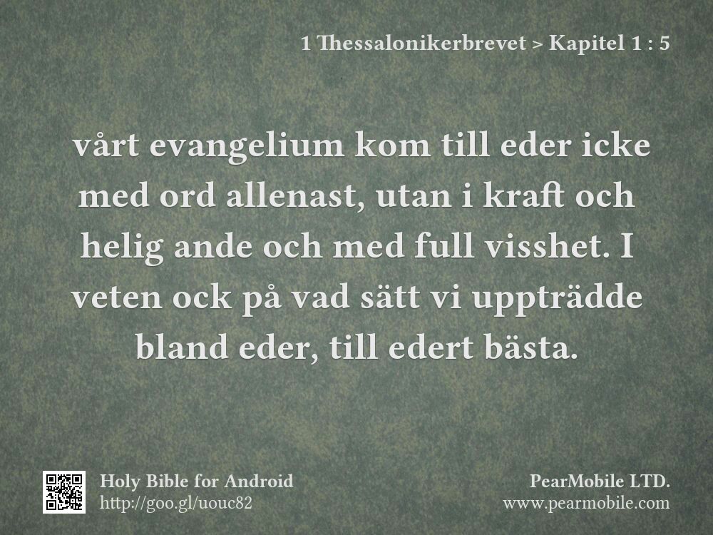 1 Thessalonikerbrevet, Kapitel 1:5